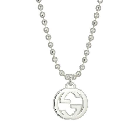 gucci boule necklace in sterling silver|Gucci interlocking g sterling silver.